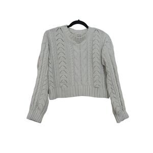 Hippie Rose Cream‎ Cable Knit Sweater Womens sz XS Nautical Coastal Fisherman